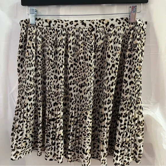 BANANA REPUBLIC SKIRT, Size 10P, Leopard Print Lined Mini Skirt w/ Pleats, NEW. - Picture 5 of 10